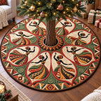 Emerald Dancers Melanin Queens Christmas Tree Skirt