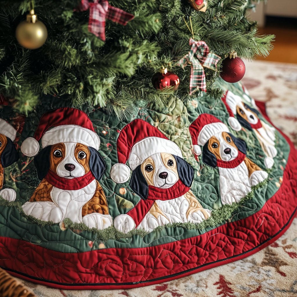 Merry Beagles Christmas Tree Skirt