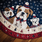 Merry Bulldog Christmas Tree Skirt