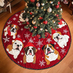 Merry Bulldog Moments Christmas Tree Skirt