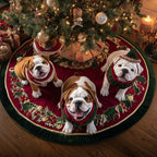 Merry Bulldog Night Christmas Tree Skirt