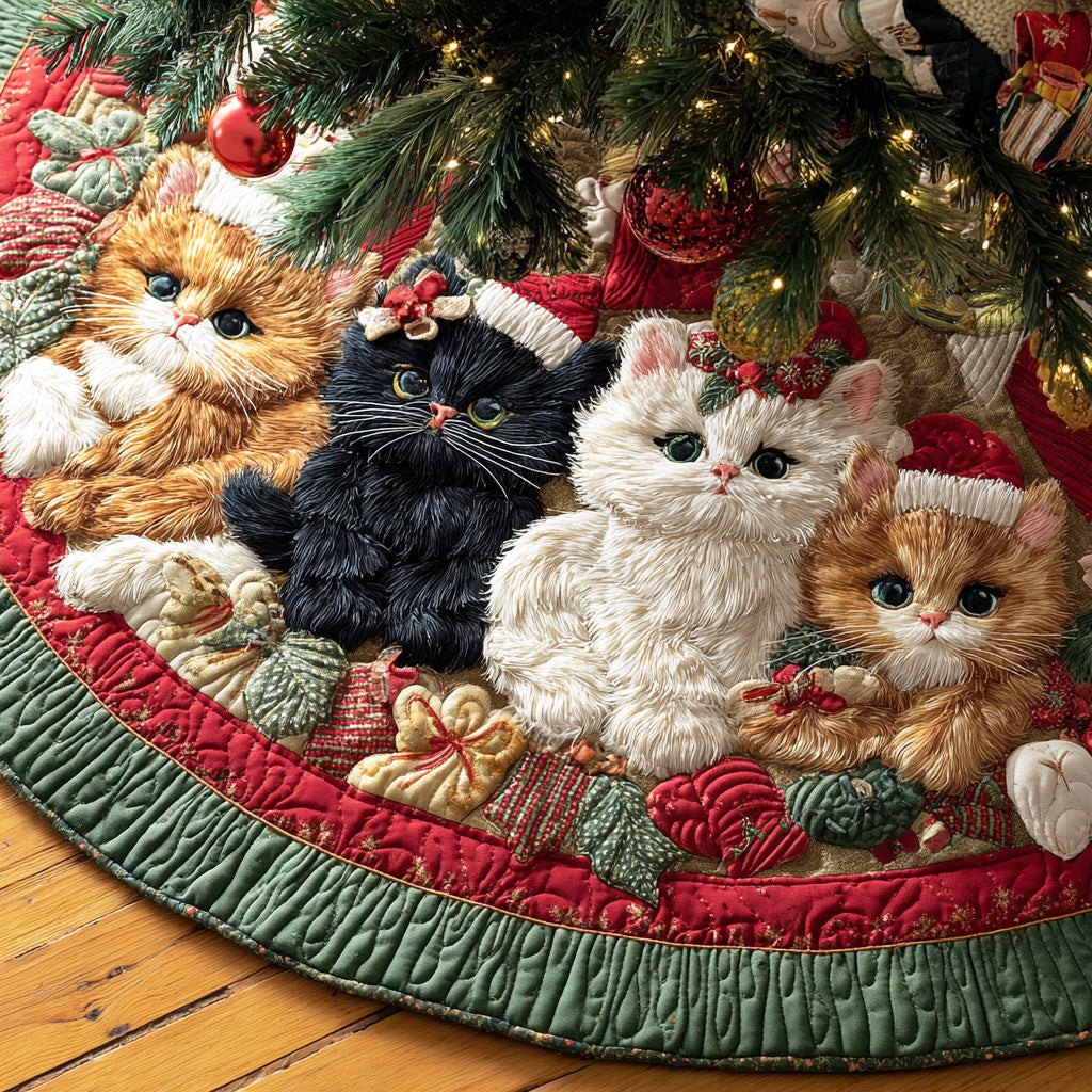 Merry Cat Magic Christmas Tree Skirt