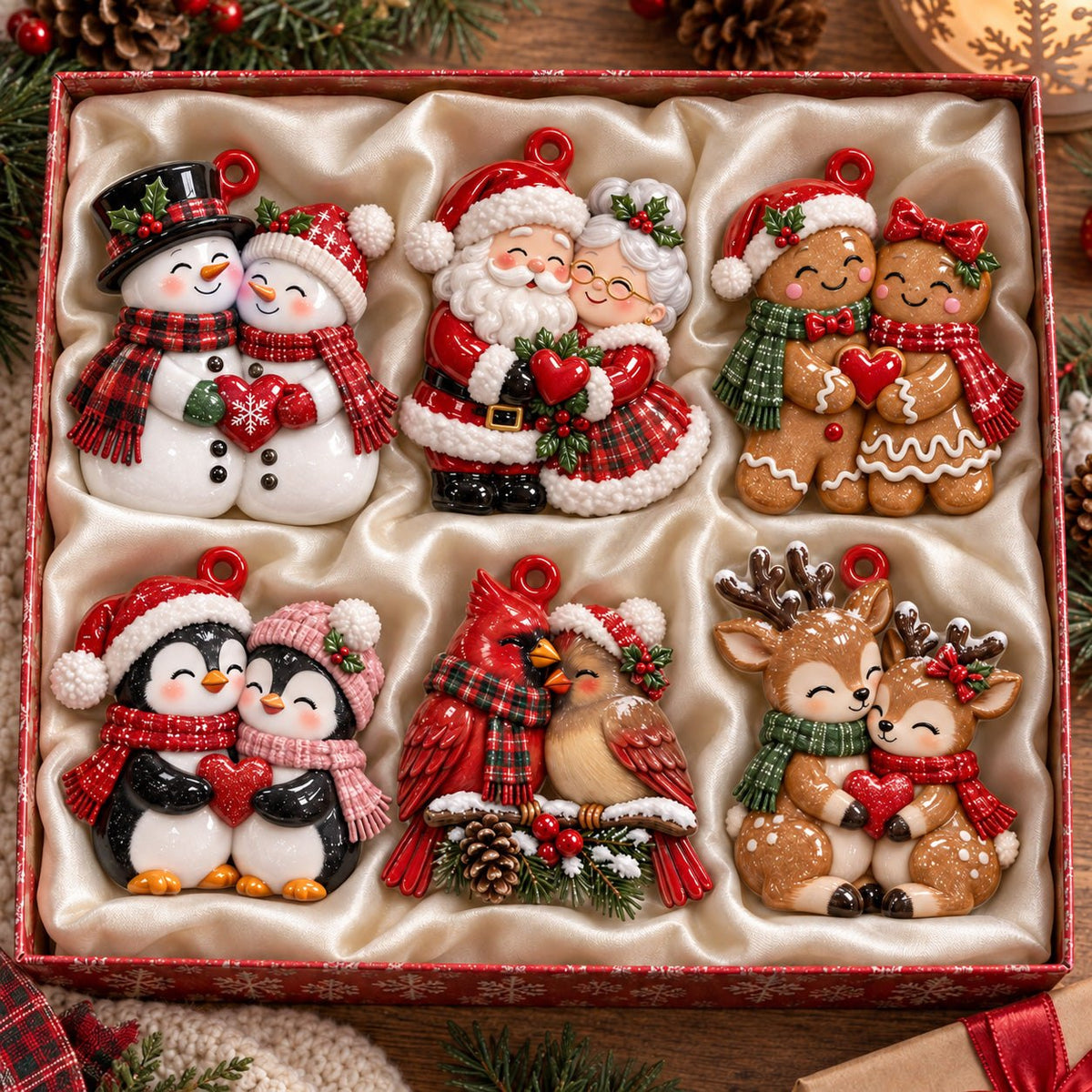 Merry Christmas Couple Ornament Gift Set