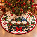 Merry Christmas Gnome Truck Christmas Tree Skirt