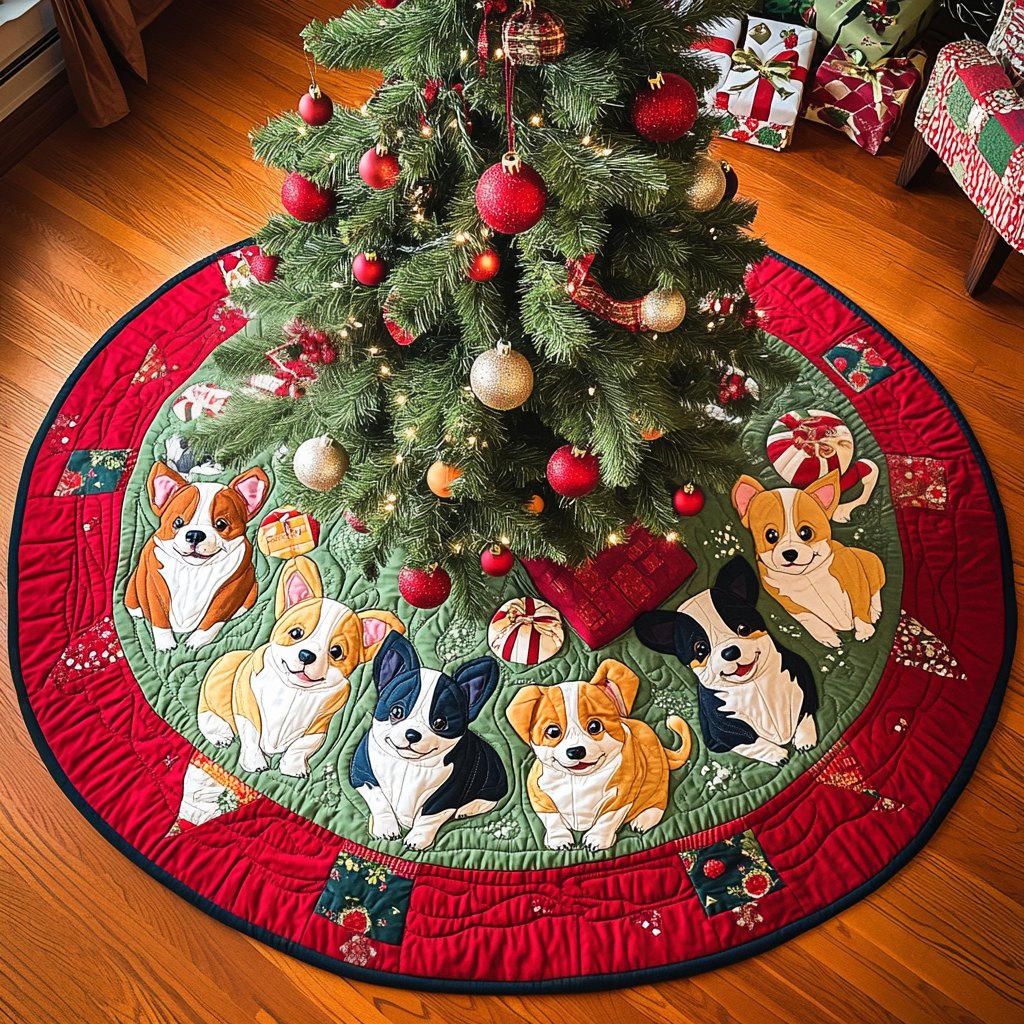 Merry Corgi Wonderland Chritstmas Christmas Tree Skirt