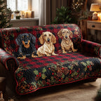 Merry Dachshund Gathering Sofa Cover