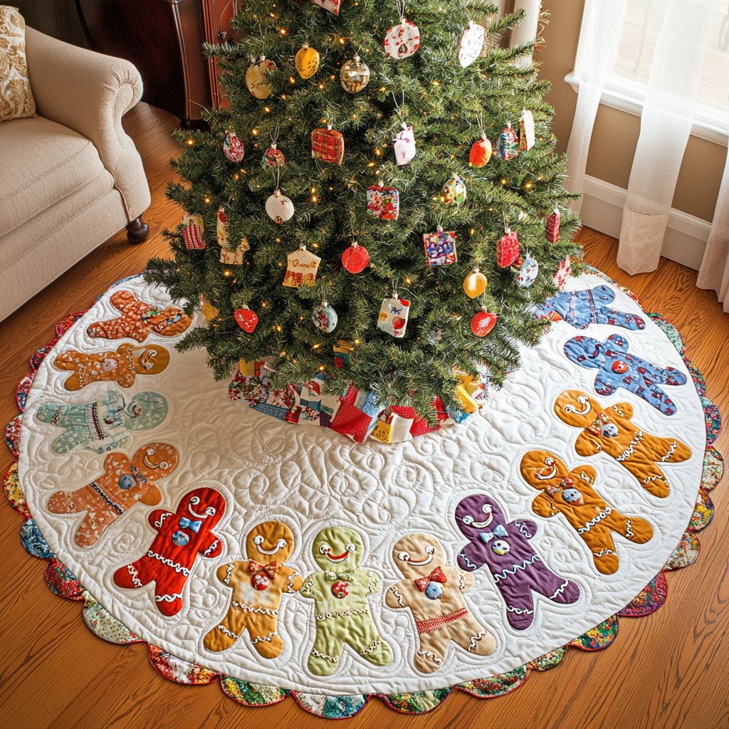 Merry Ginger Men Christmas Tree Skirt