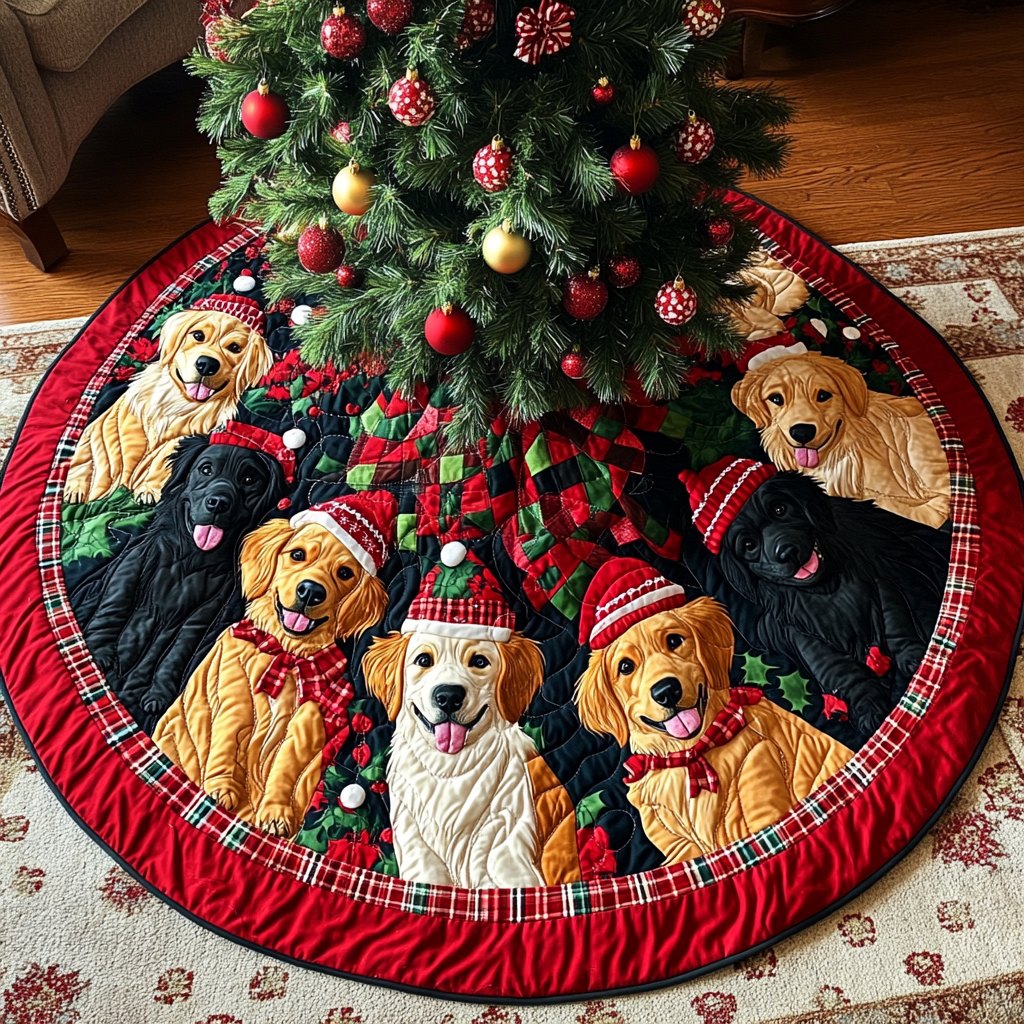 Merry Goldens Chritstmas Christmas Tree Skirt
