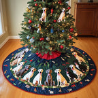 Merry Greyhound Paws Christmas Tree Skirt