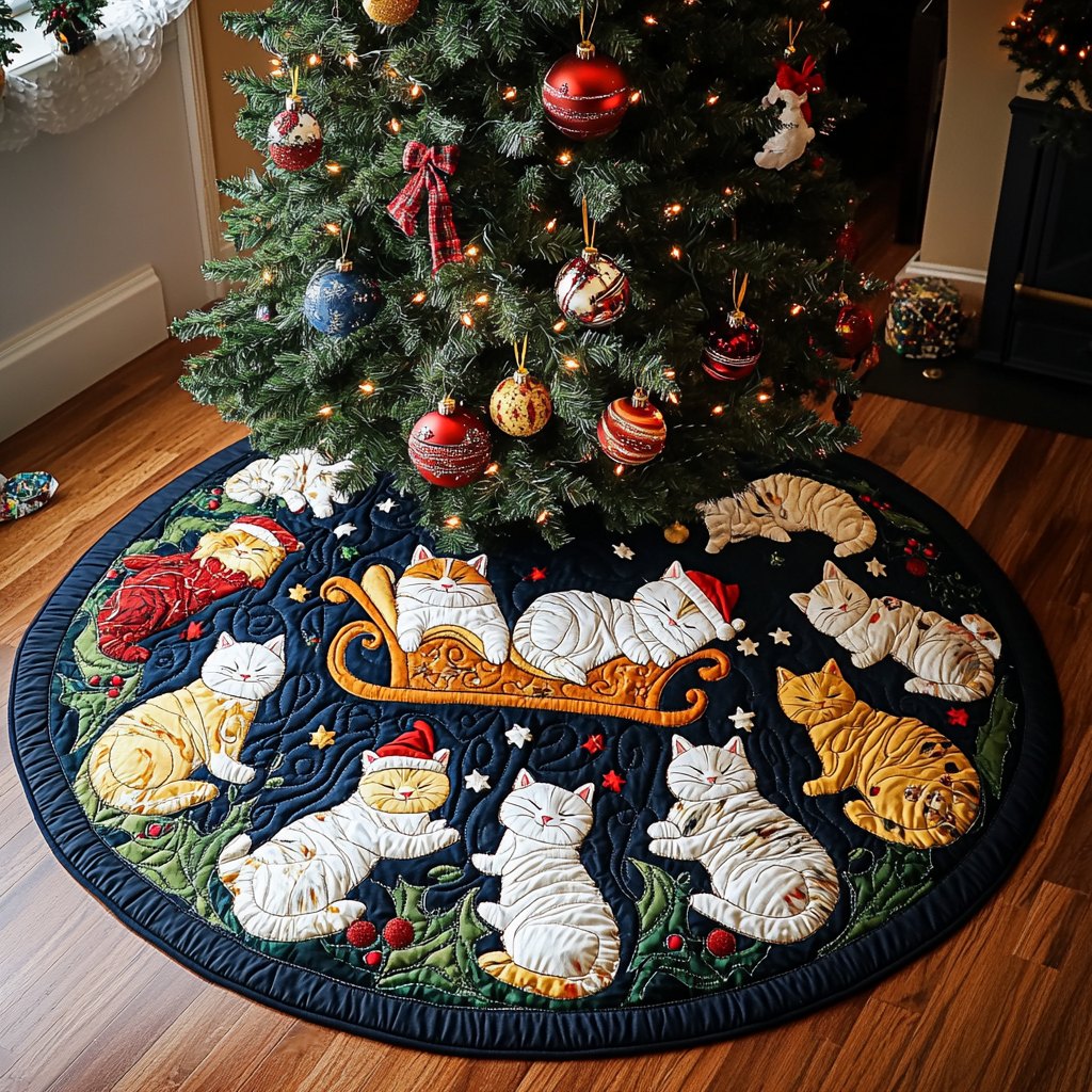 Merry Meowmas Christmas Tree Skirt