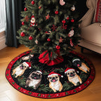 Merry Pugs Christmas Tree Skirt
