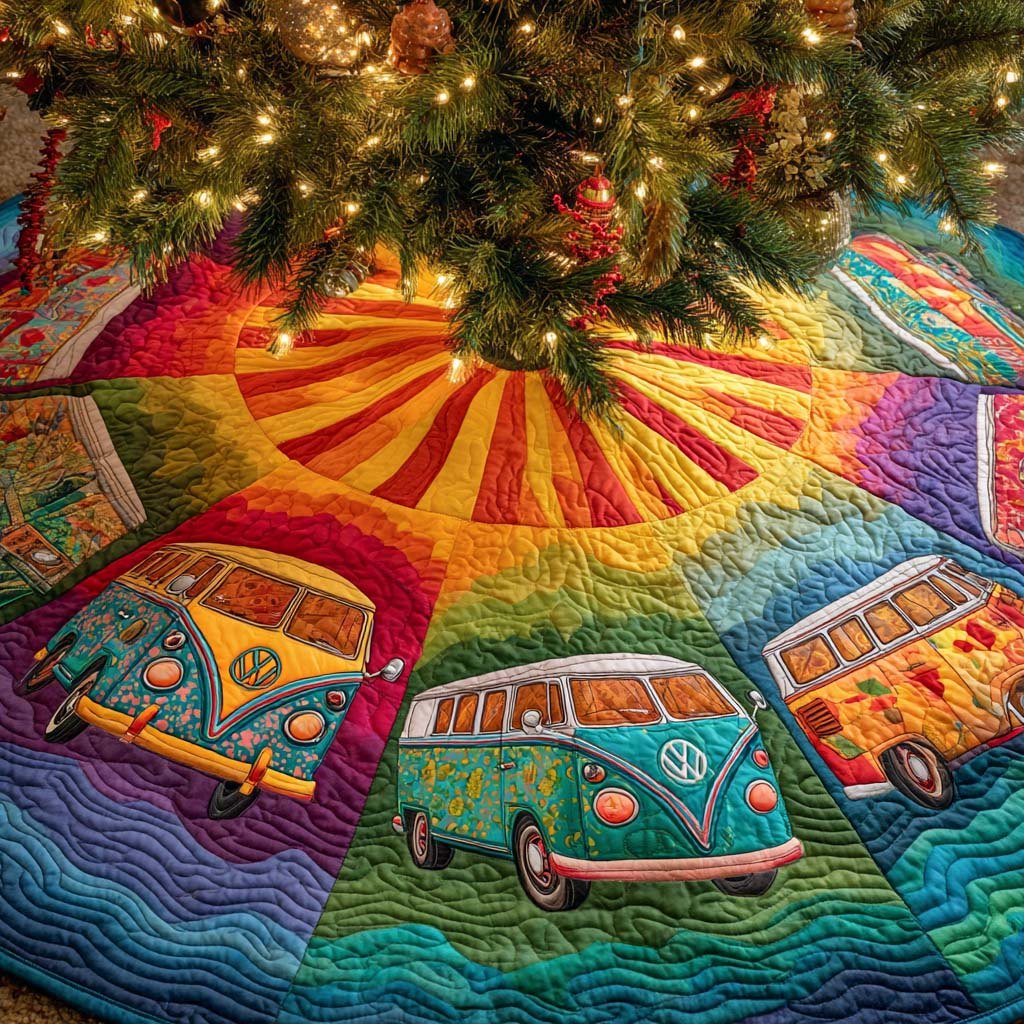 Merry Roadtrip Glow Christmas Tree Skirt