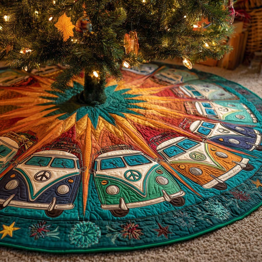 Merry Roadtrip Christmas Tree Skirt