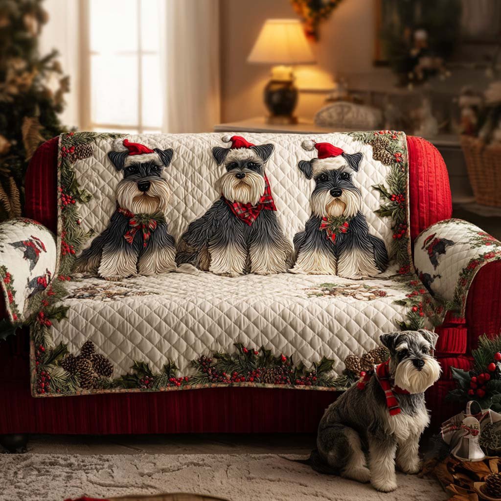 Merry Schnauzer Sofa Cover