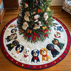 Merry Shih Tzu Wishes Christmas Tree Skirt