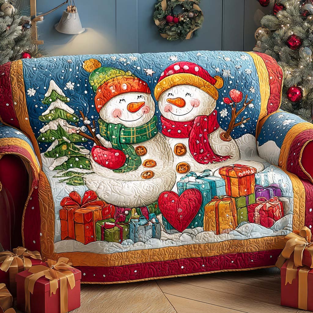 Merry Snow Couple Sofa Cover