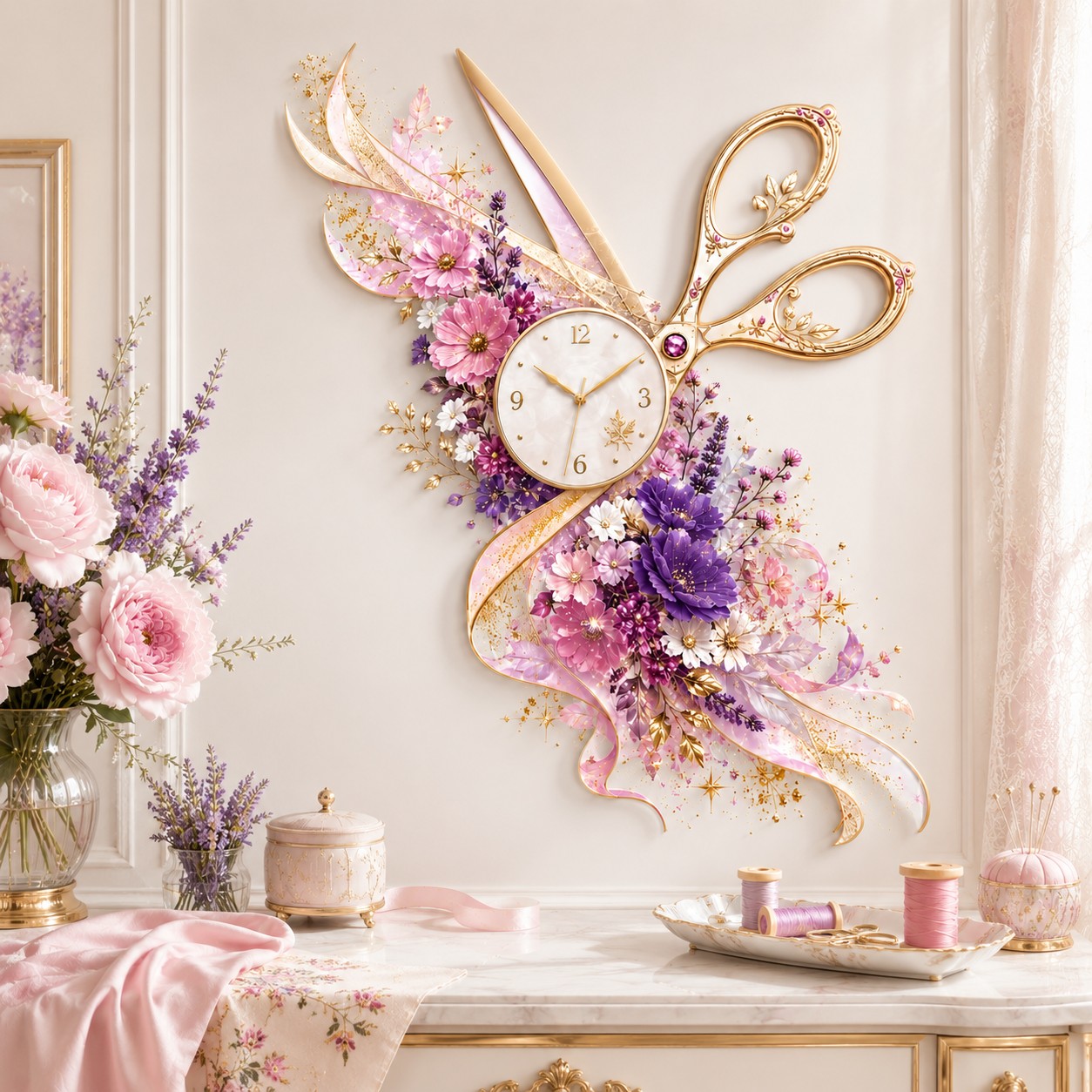 Seamstress Custom Name Wall Clock — personalized with a custom name