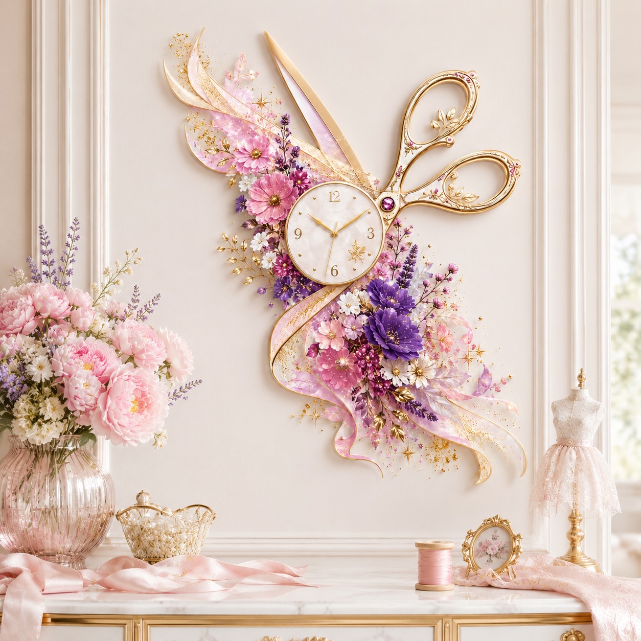 Seamstress Custom Name Wall Clock — personalized with a custom name