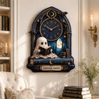 Personalized gothic ghost wall clock — personalized with a custom name