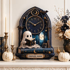 Personalized gothic ghost wall clock — personalized with a custom name