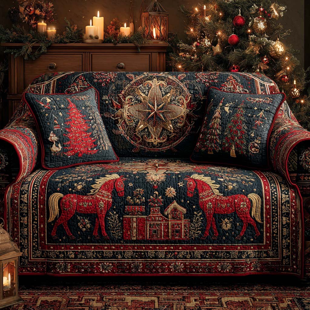 Midnight Barnyard Noel Sofa Cover