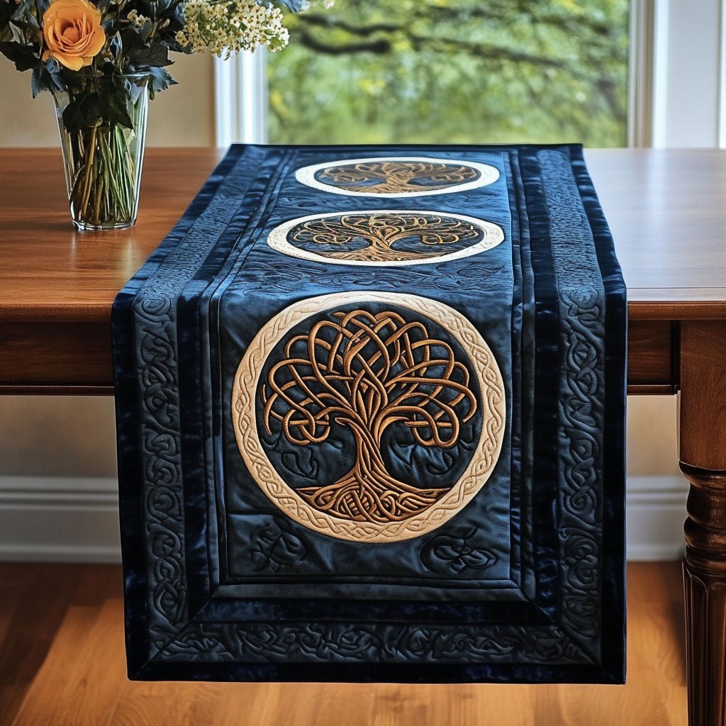 Midnight Celtic Tree Table Runner