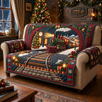 Midnight Christmas Express Sofa Cover