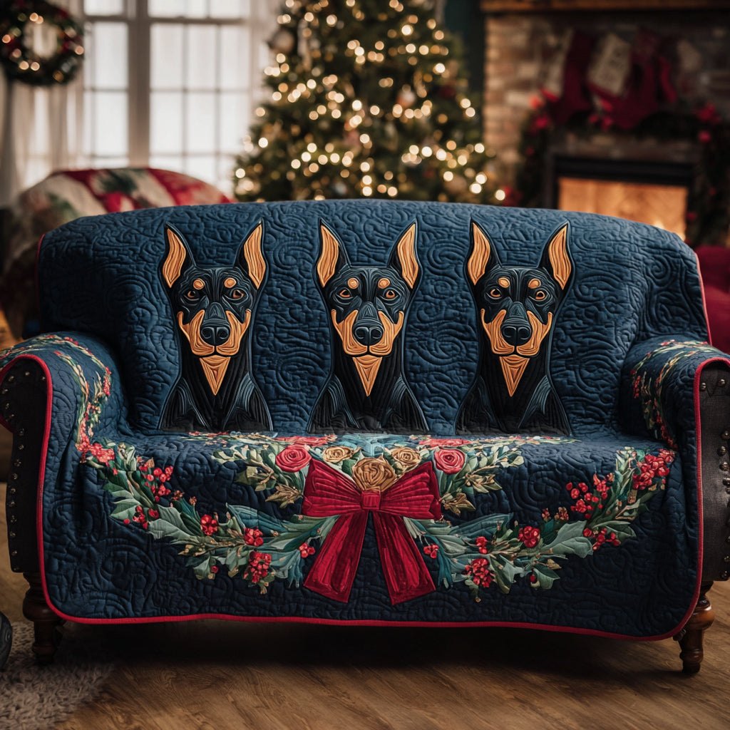Midnight Doberman Sofa Cover