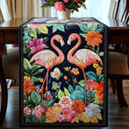 Midnight Flamingos Table Runner