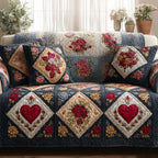 Midnight Garden Heart Sofa Cover