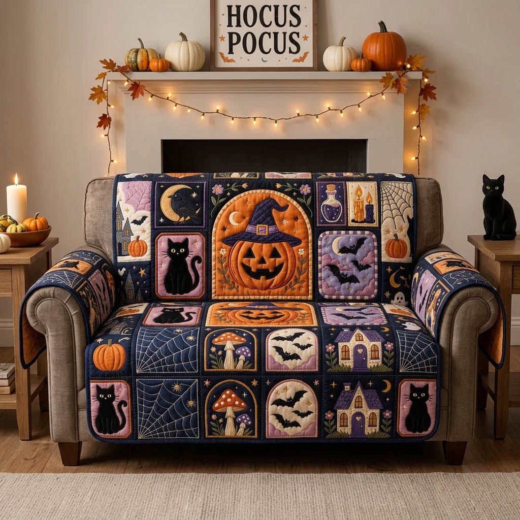 Midnight Halloween Magic Sofa Cover