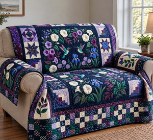 Midnight Hummingbird Garden Sofa Cover - Made to Order