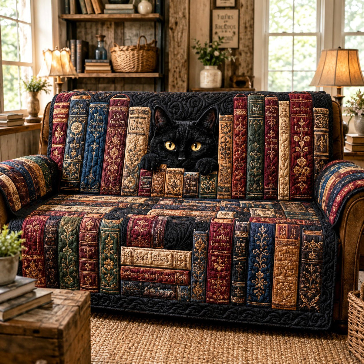Midnight Library Sofa Cover