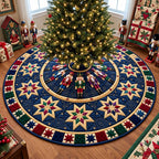 Midnight Nutcracker Stars Christmas Tree Skirt