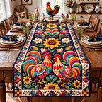 Midnight Rooster Bloom Table Runner