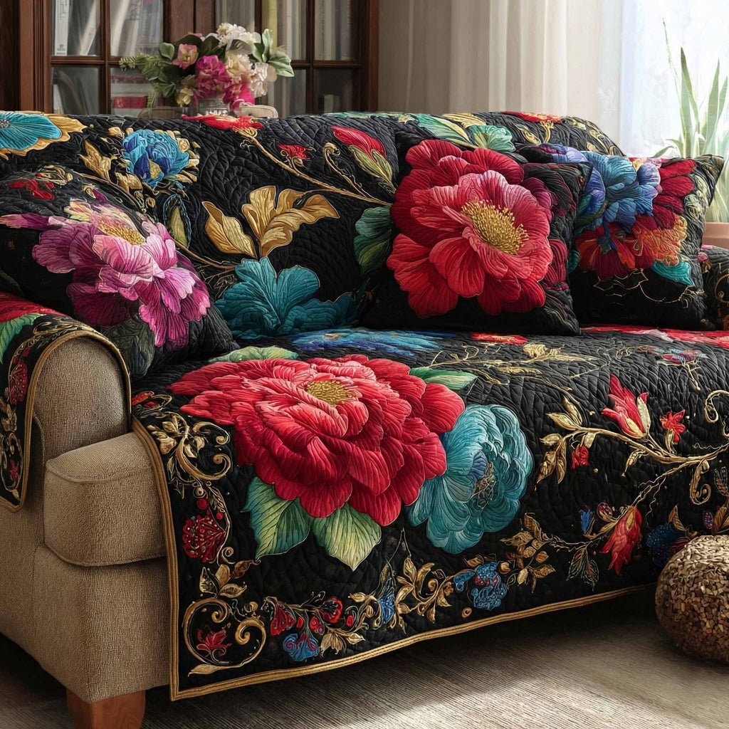 Midnight Roses Sofa Cover