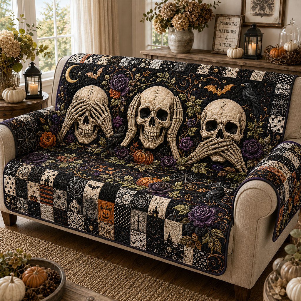 Midnight Skull Gathering Sofa Cover