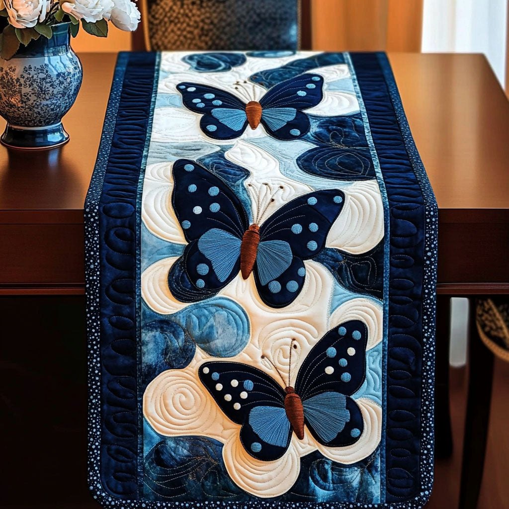 Midnight Sky Butterflies Table Runner