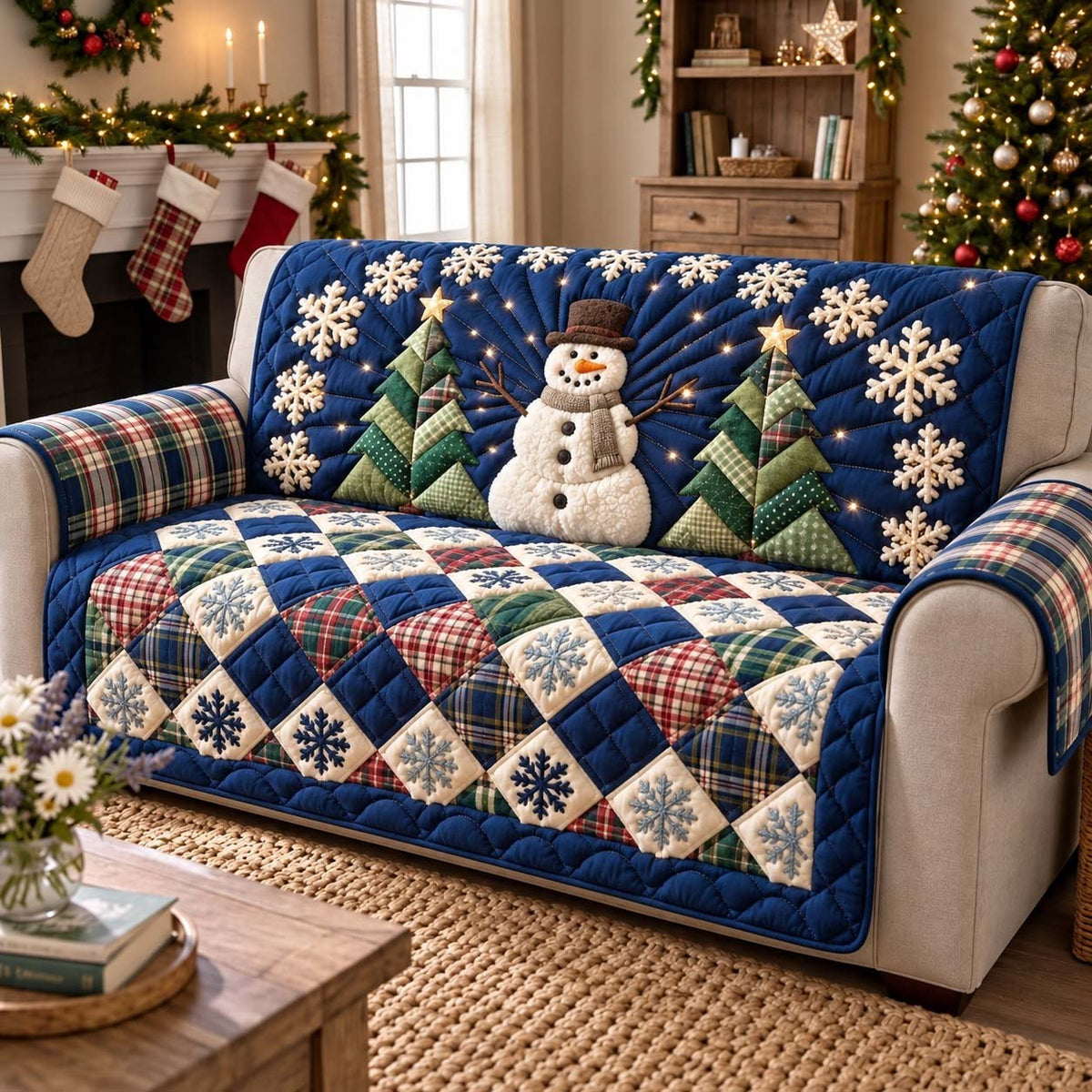 Midnight Snowman Magic Sofa Cover
