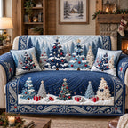 Midnight Snowy Trees Sofa Cover