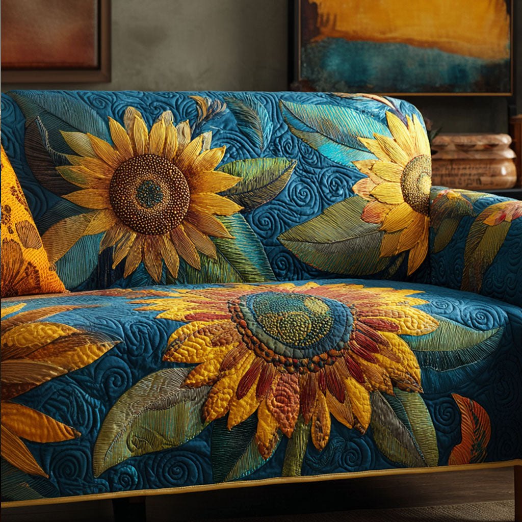 Midnight Sunflower Sofa Cover