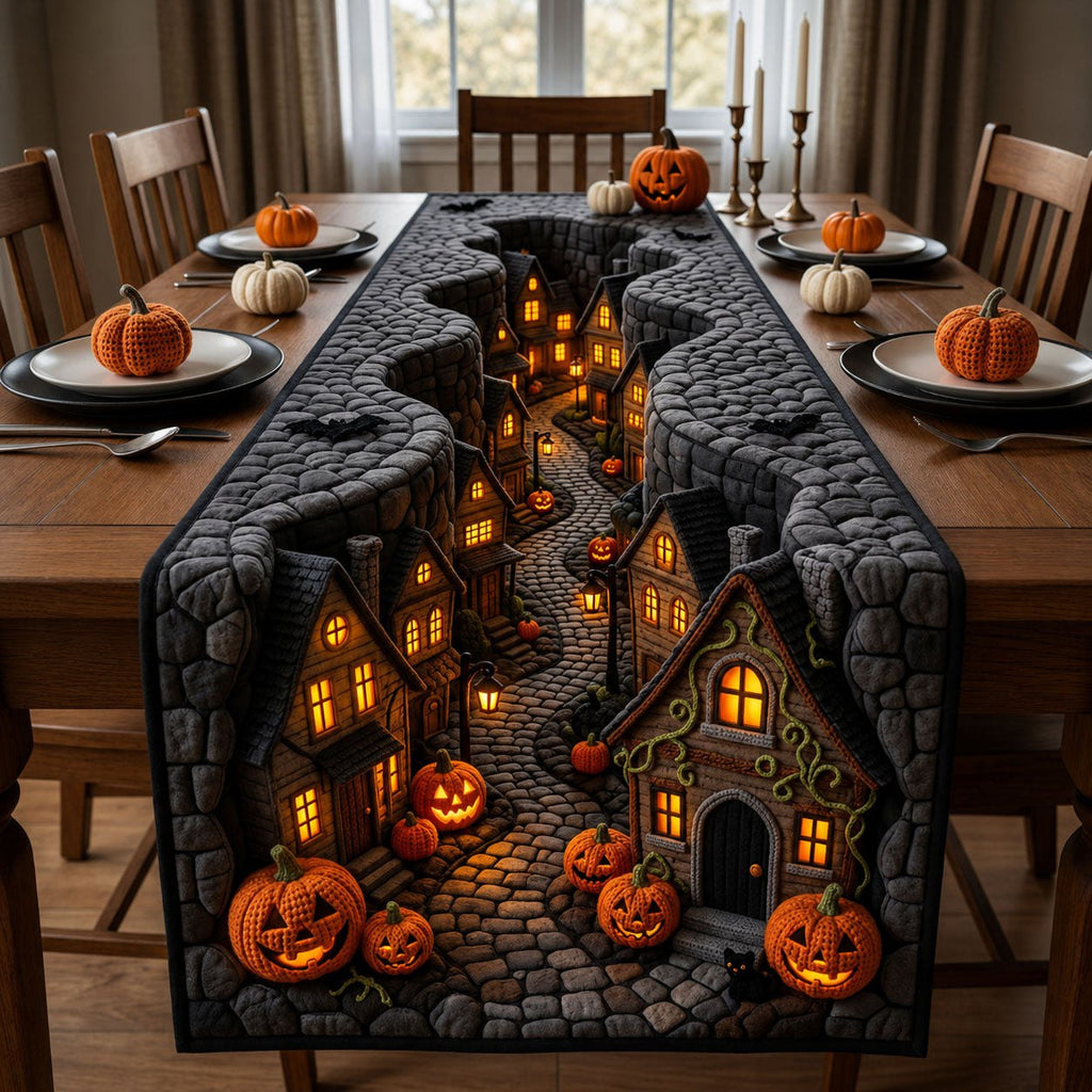 Midnight Village Crochet Table Runner