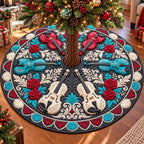 Midnight Violin Romance Christmas Tree Skirt