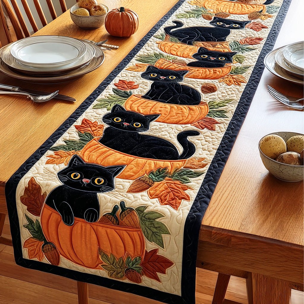 Midnight Whisker Charm Table Runner