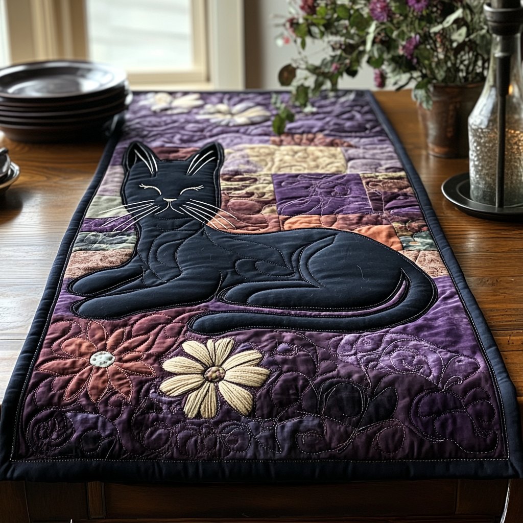 Midnight Whisker Table Runner