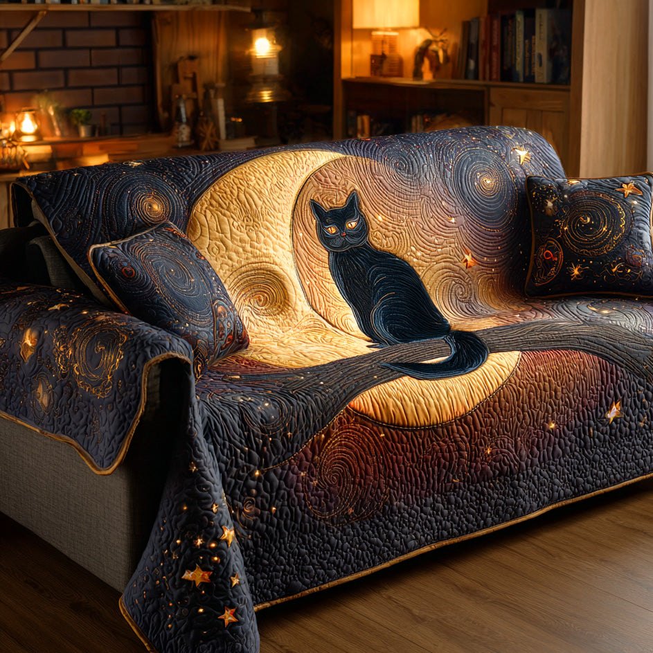 Midnight Whiskers Sofa Cover