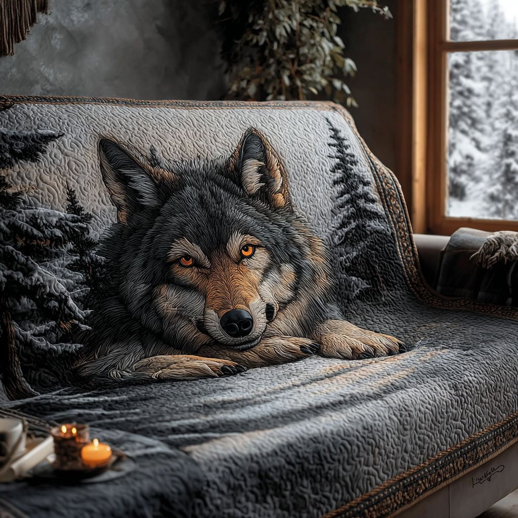 Midnight Wolf Sofa Cover