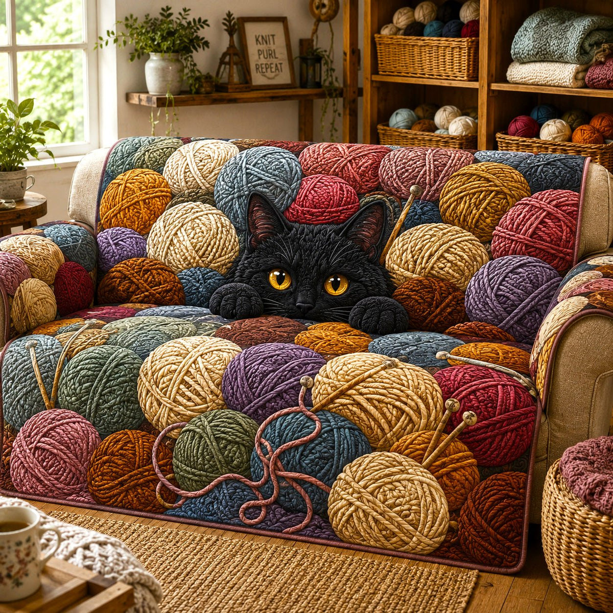 Midnight Yarn Sofa Cover