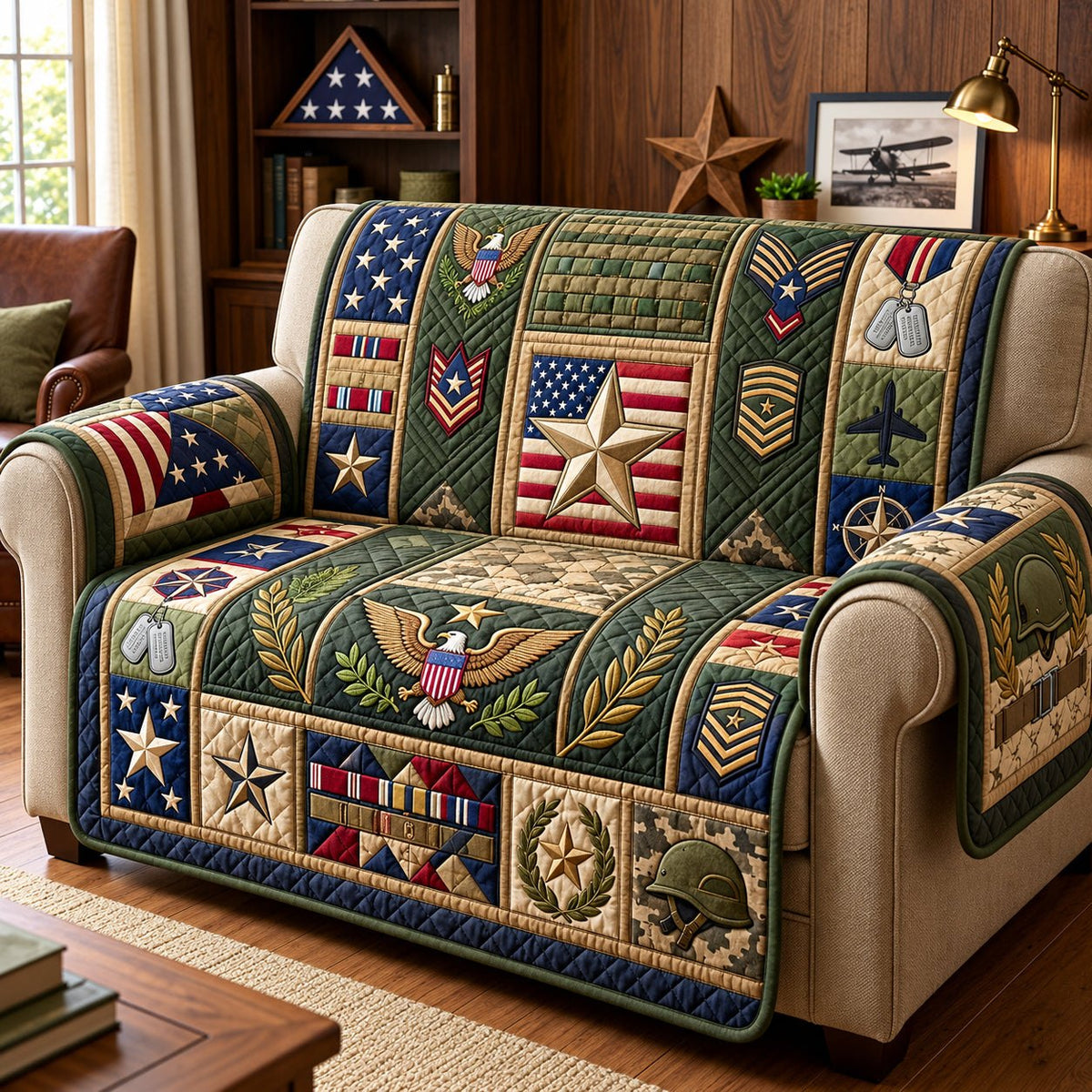 Eagle Wing Military Pride Sofa Cover