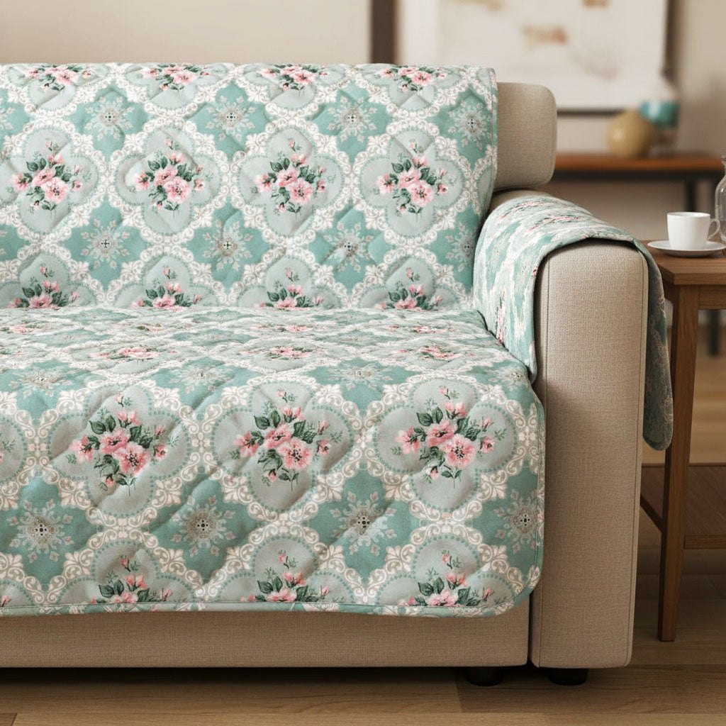 Mint Rose Sofa Cover